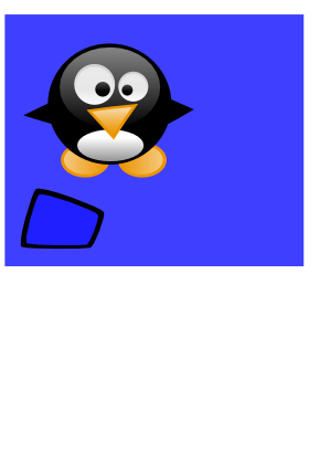 Download free blue square penguin icon